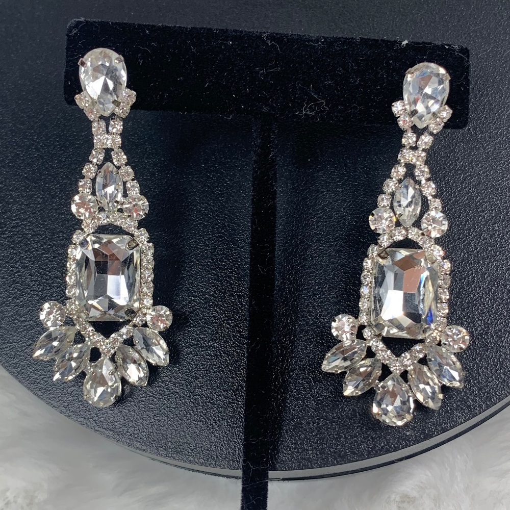 Statement Crystal Drop Earrings - image 4